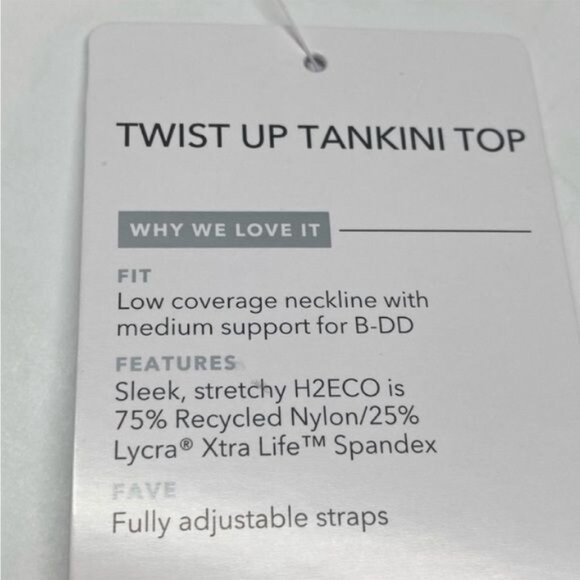 Athleta Women's Twist Up Tankini Swim Tank  UPF 50+ Beach Vacation Black 32 D/DD - Picture 8 of 8